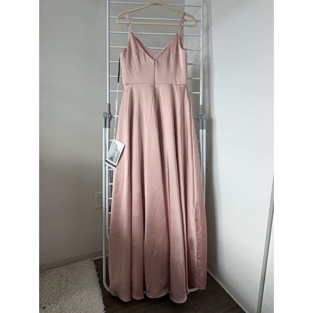 NWT Satin Formal Gown 12 Soft Glam Old Hollywood Romantic Ethereal Princesscore - Picture 5 of 9